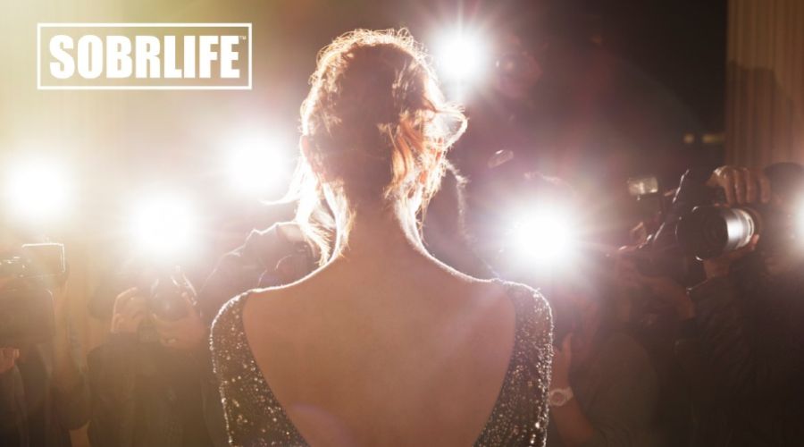 Does hollywood promote drug use concept pic of awards night and actress at podium