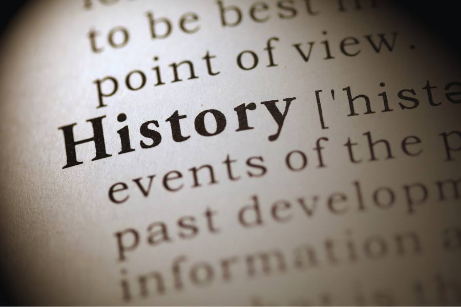 A history text shows the concept of embracing recovery from addiction and its evolution over time